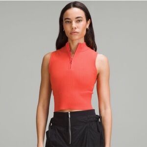 NWT Lululemon Open Back Half-Zip Sweater Orange Size XL